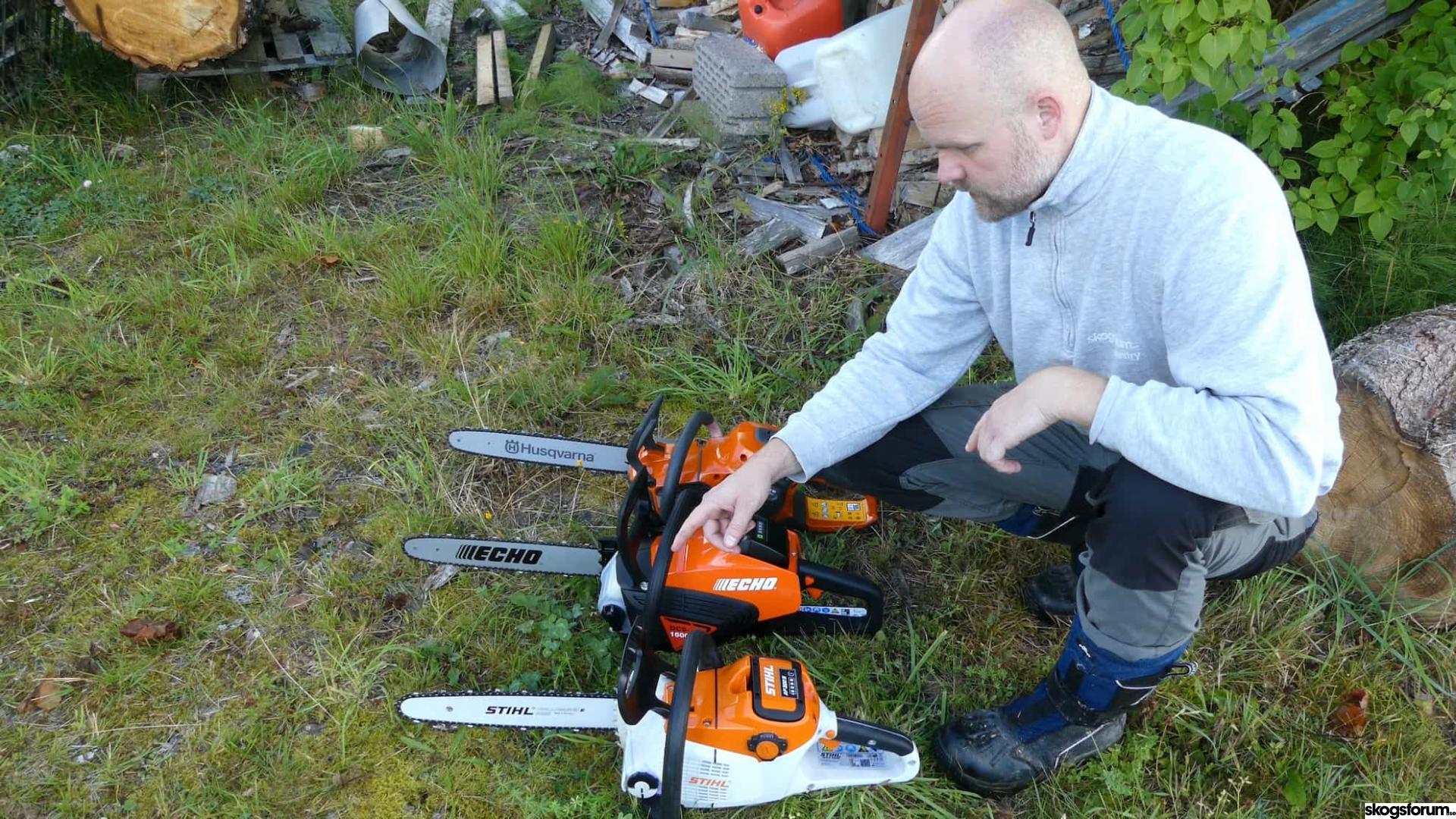 Battery saw test Husqvarna vs Stihl vs Echo NordicWoodJournal