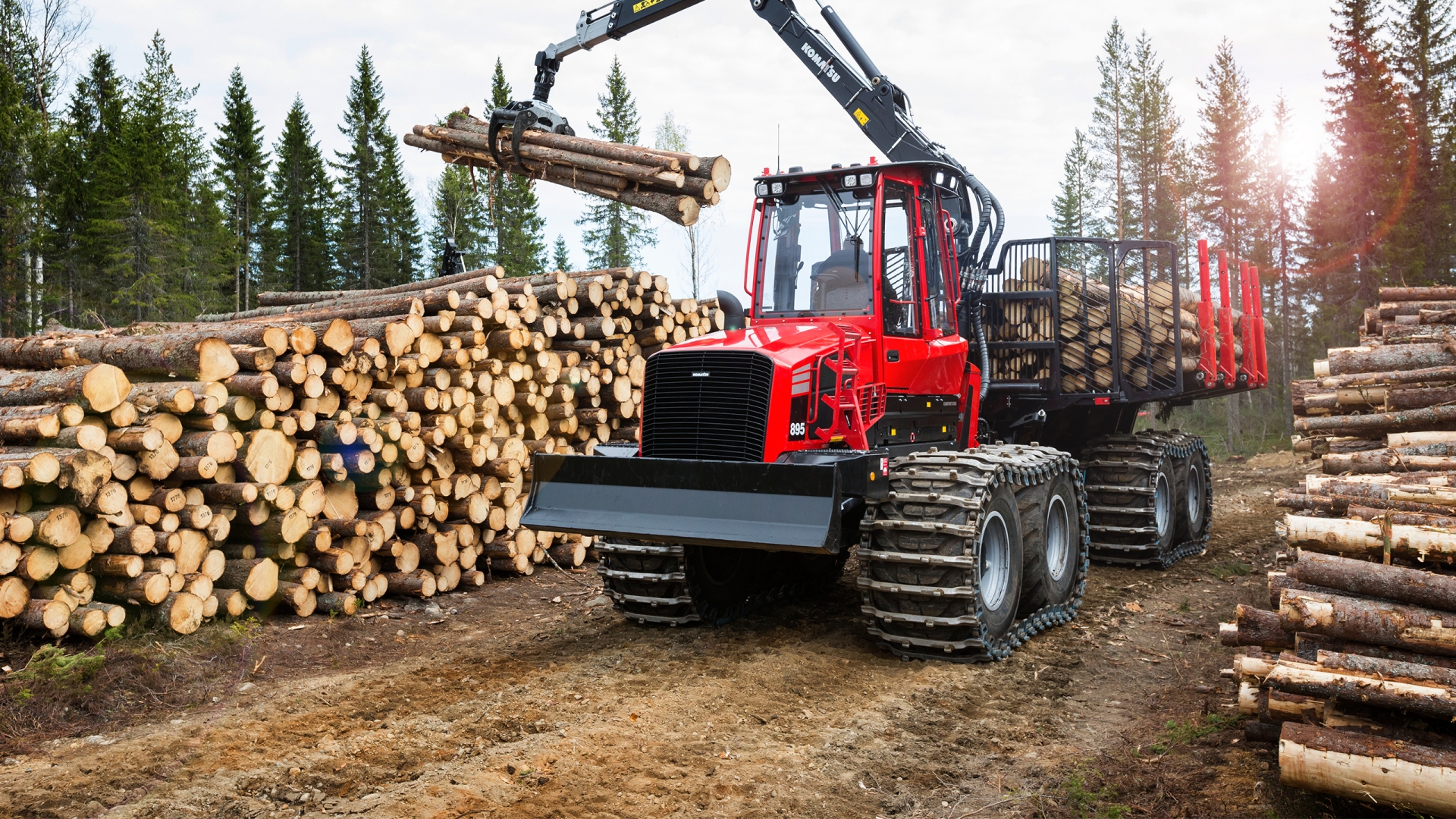 Large forwarders rule on a stabilized Swedish forwarder